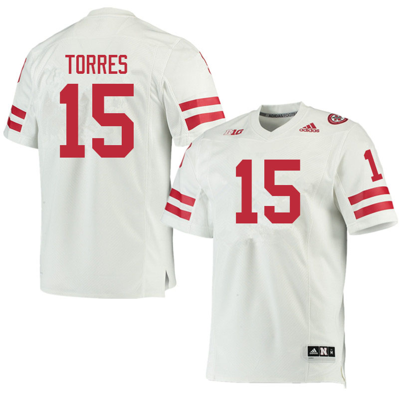 Men #15 Richard Torres Nebraska Cornhuskers College Football Jerseys Sale-White